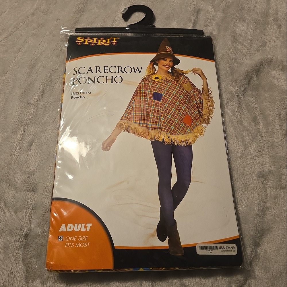 Spirit Scarecrow Poncho Adult One Size First Most Halloween Costume New